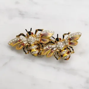 Coro Honey Bee Duette in Enameled Sterling Silver