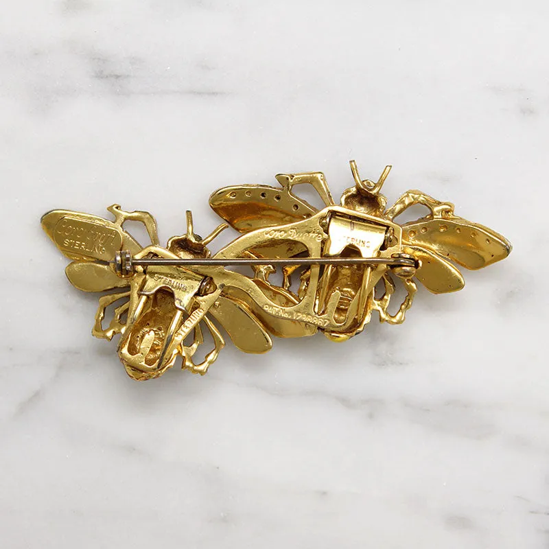 Coro Honey Bee Duette in Enameled Sterling Silver