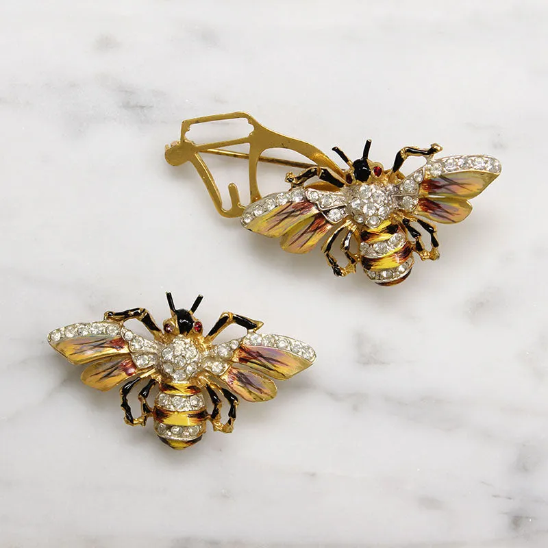 Coro Honey Bee Duette in Enameled Sterling Silver