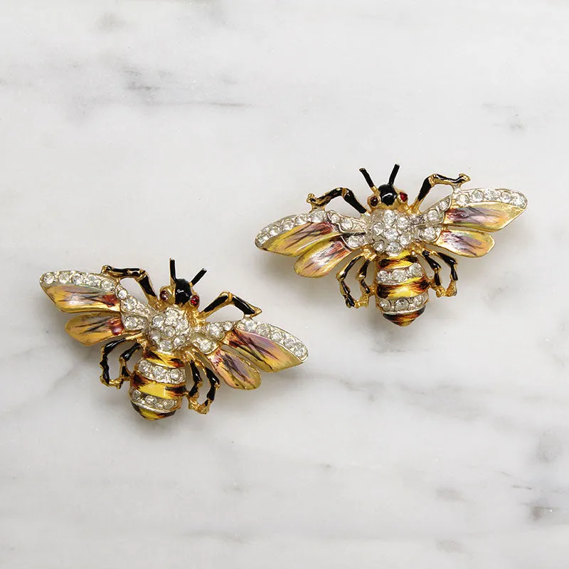 Coro Honey Bee Duette in Enameled Sterling Silver