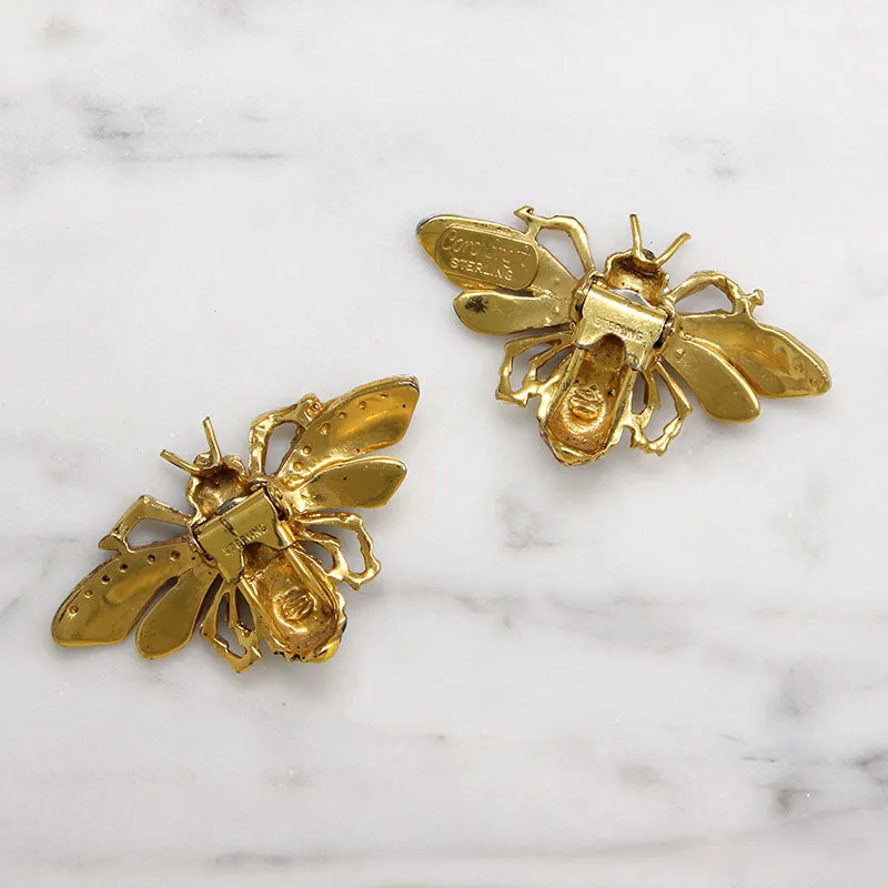 Coro Honey Bee Duette in Enameled Sterling Silver