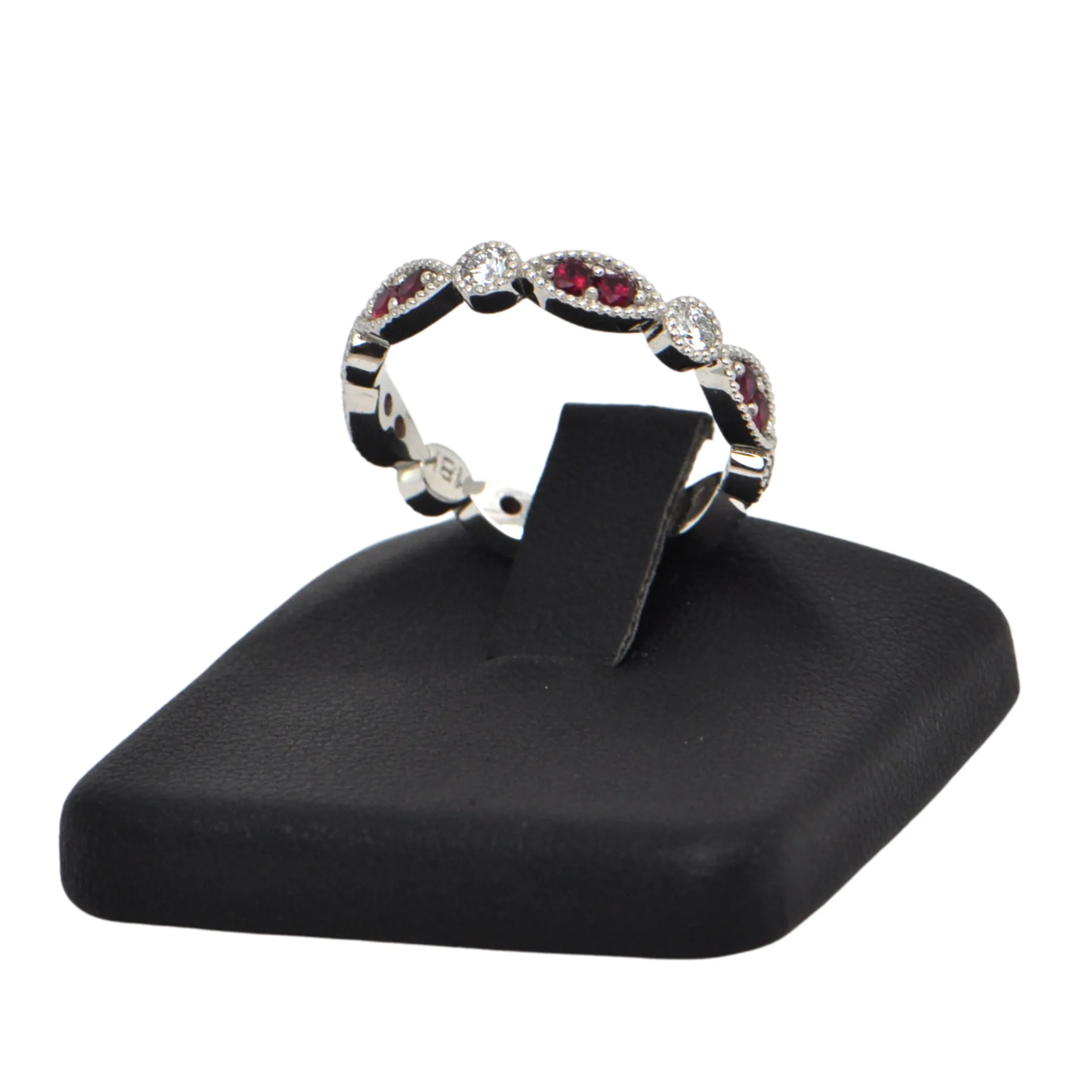Daisy Exclusive Ruby and Diamond 18K Gold Eternity Ring