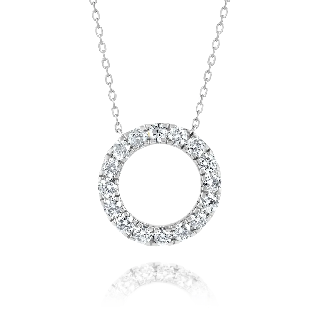 Diamond Circle Pendant White Gold