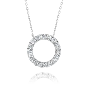 Diamond Circle Pendant White Gold