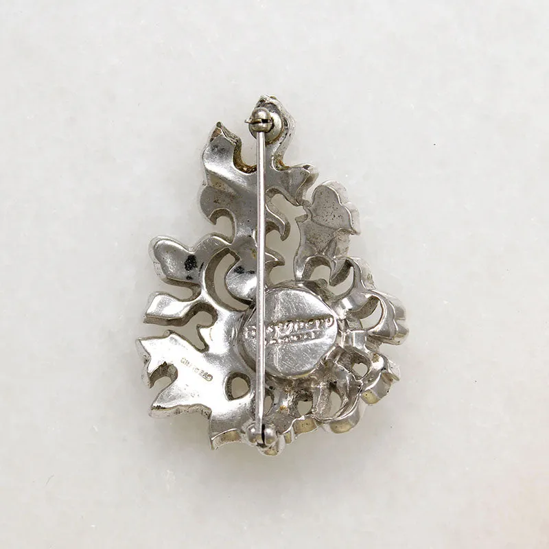 Eisenberg Original Crystal & Sterling Silver Brooch