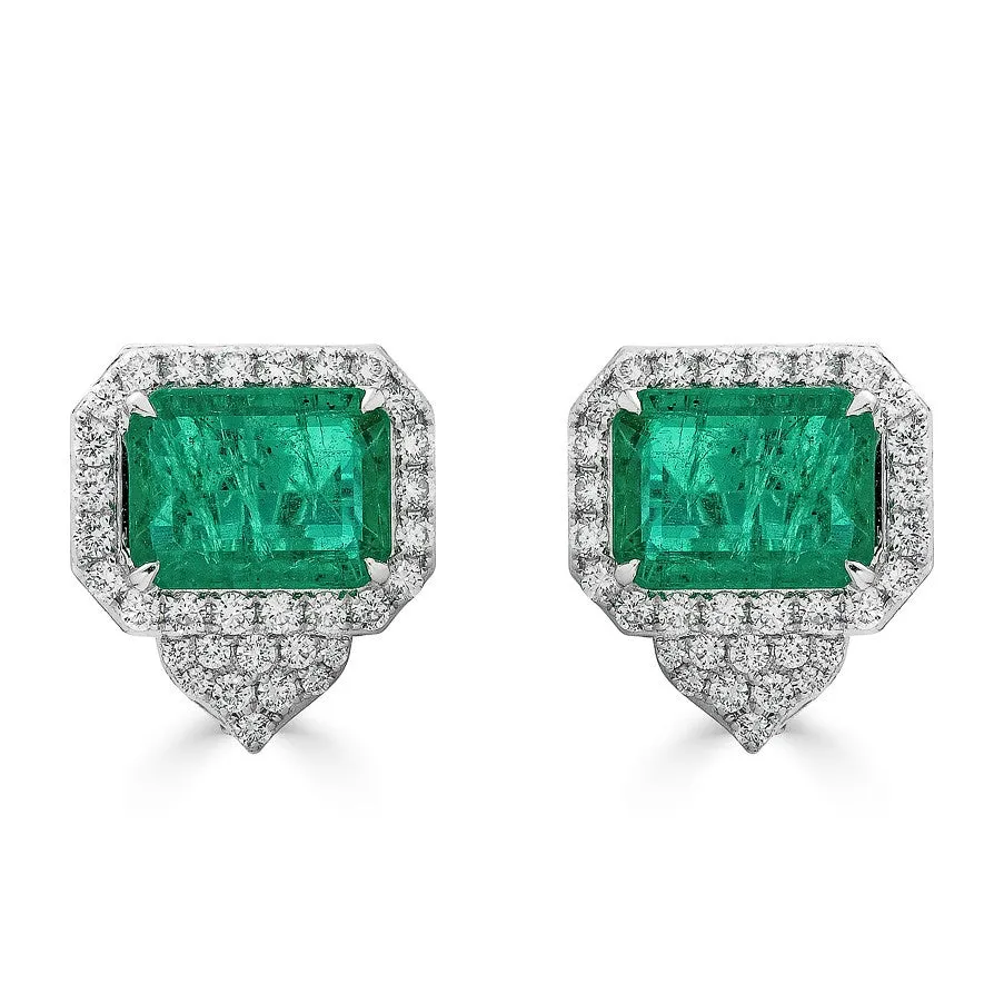 Emerald and Diamond Earrings