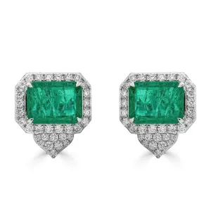 Emerald and Diamond Earrings