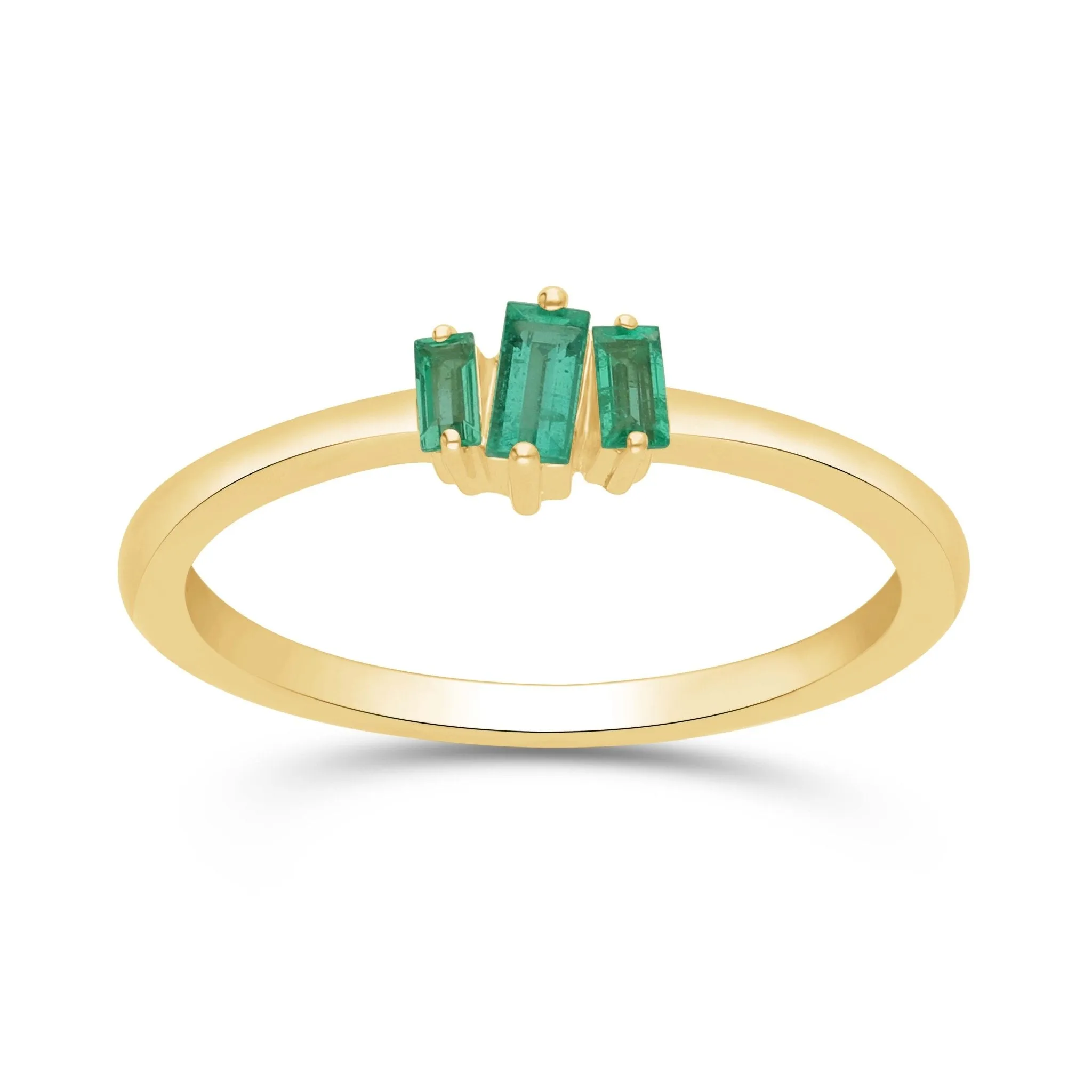 Emerald Trio Stackable Ring - WG
