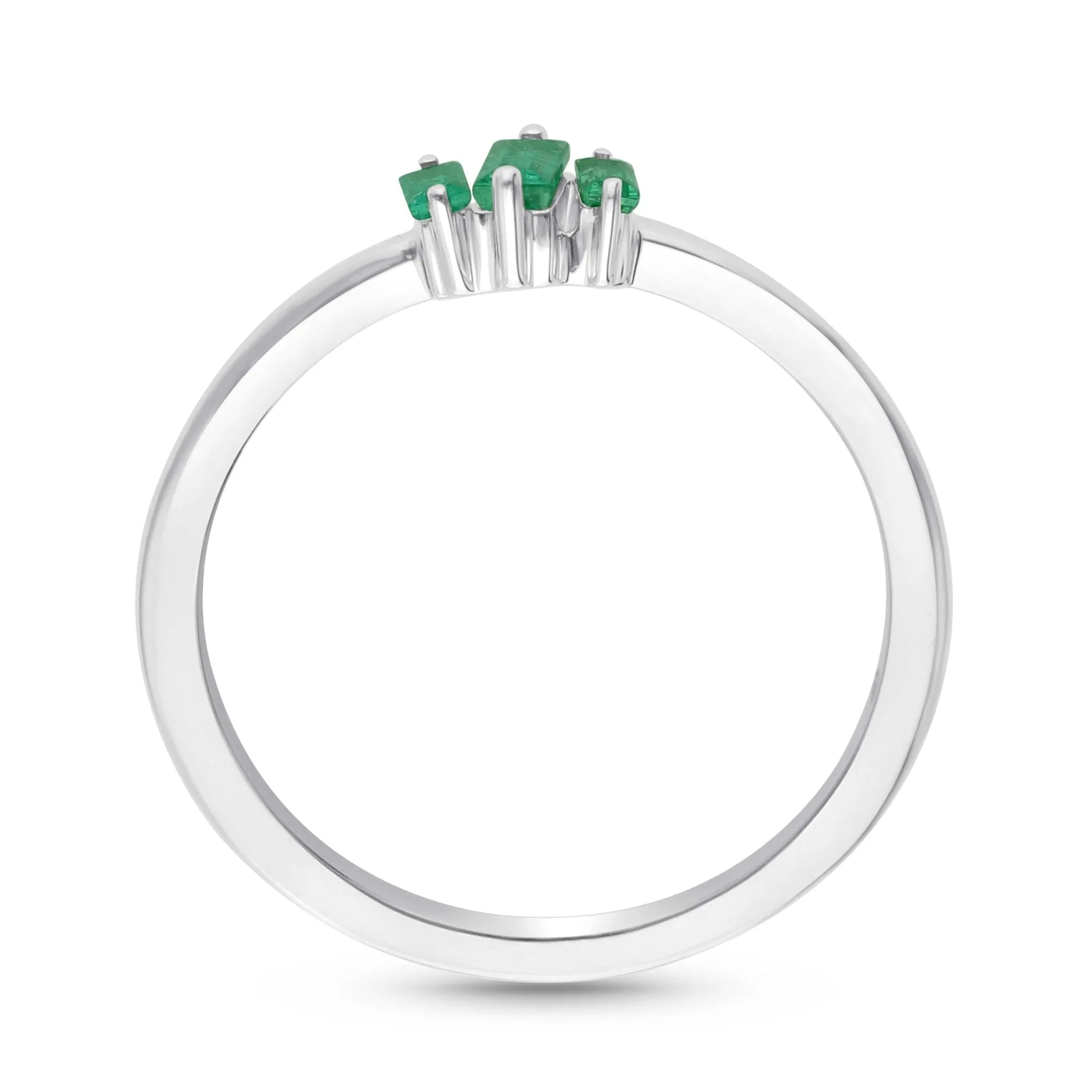 Emerald Trio Stackable Ring - WG