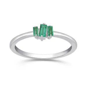 Emerald Trio Stackable Ring - WG