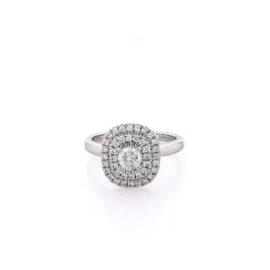 Estate 14 Karat White Gold Diamond Engagement Ring