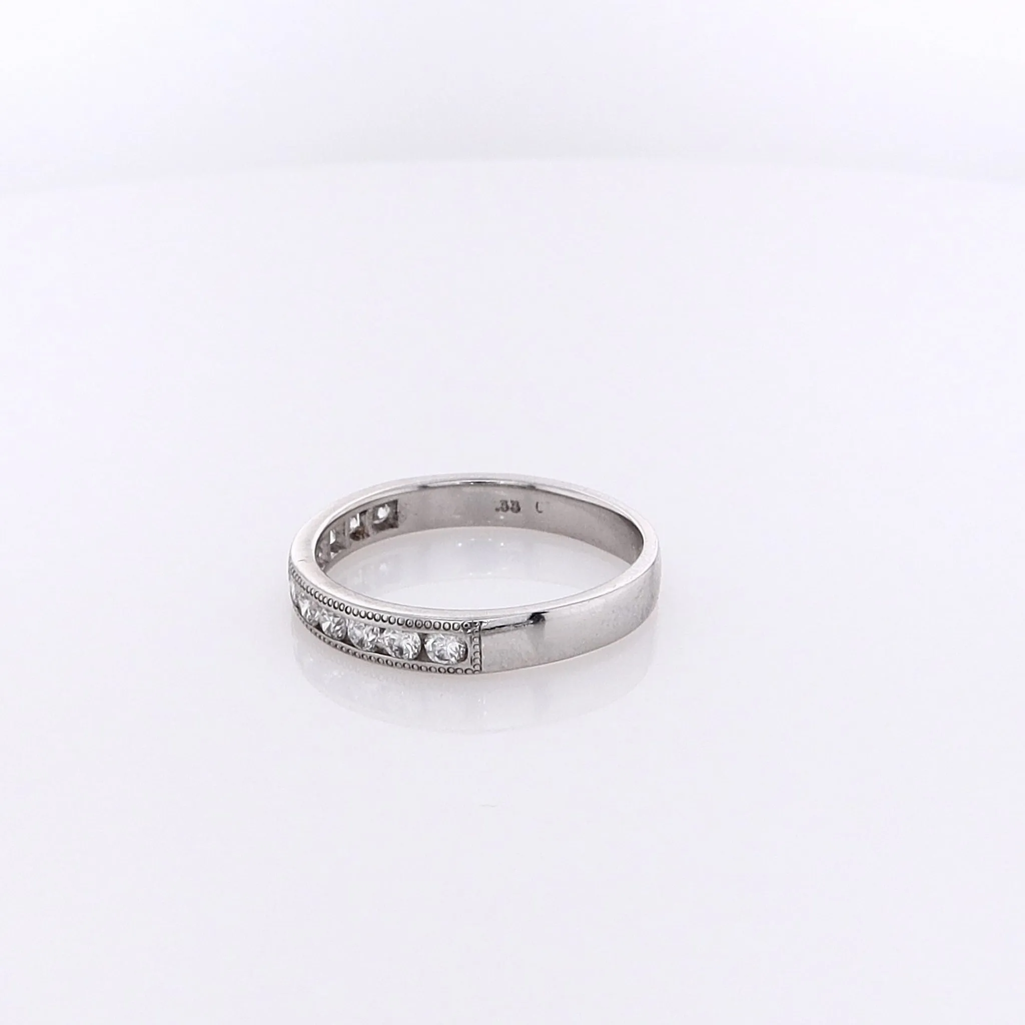 Estate 14 Karat White Gold Diamond Wedding Band