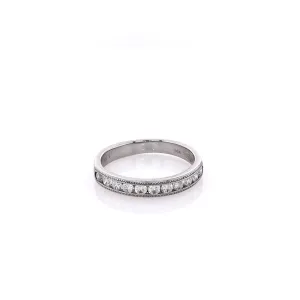 Estate 14 Karat White Gold Diamond Wedding Band