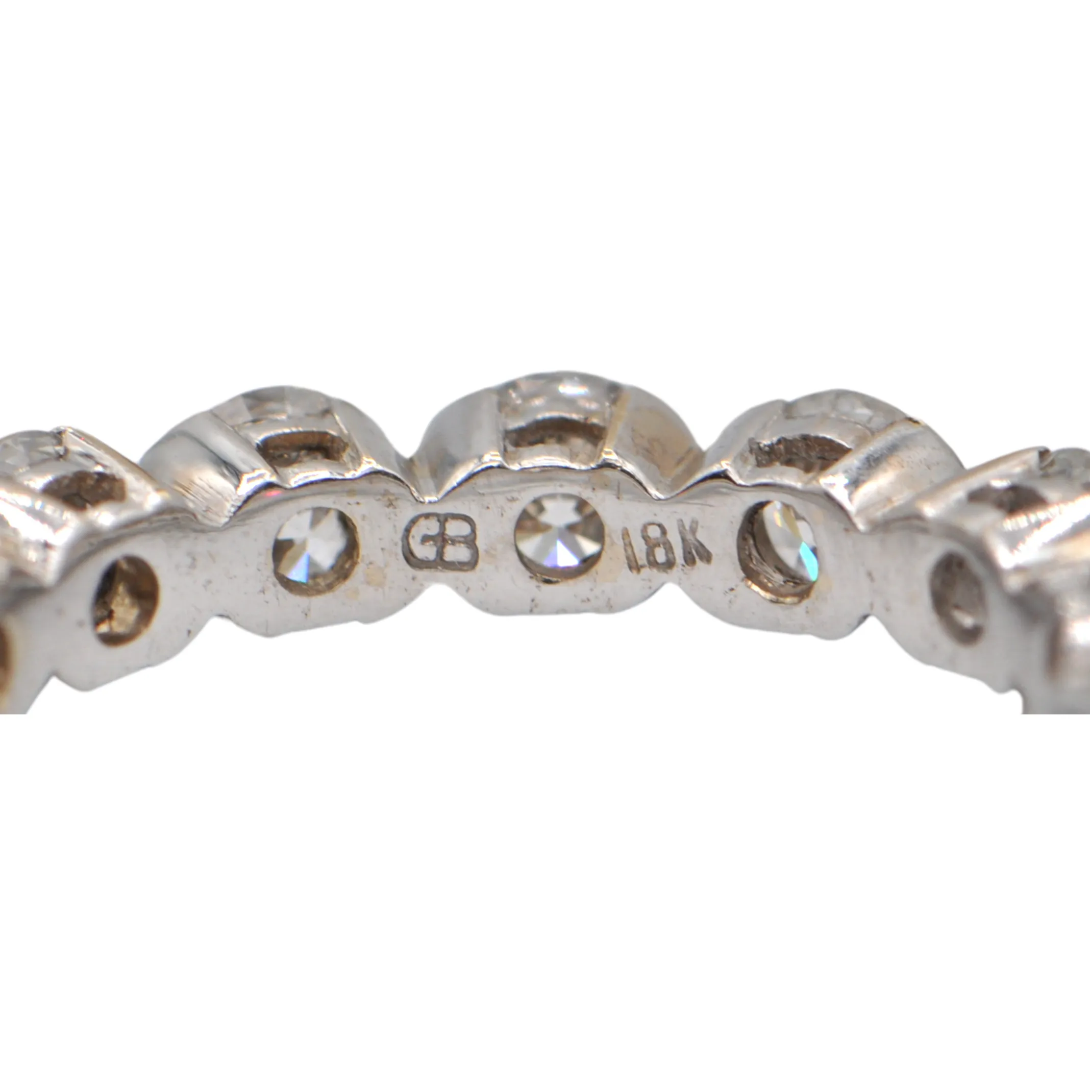 Estate 2.4ct Diamond 18k White Gold Eternity Band