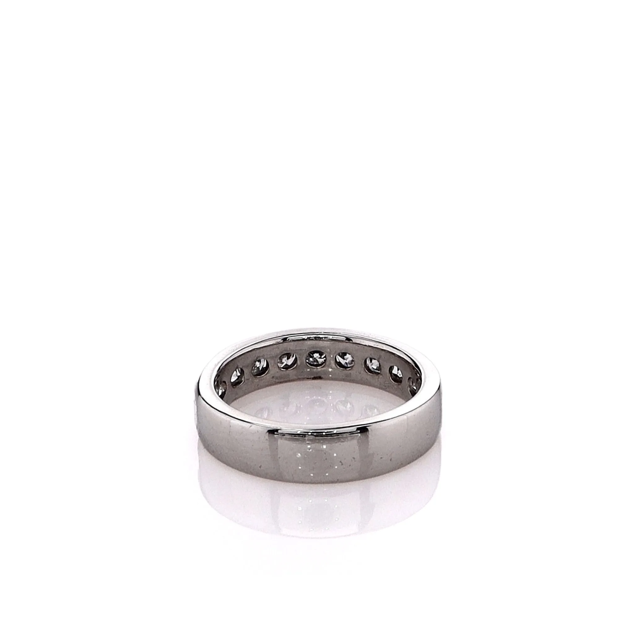 Estate Platinum 9 Channel Set Diamond Wedding Band