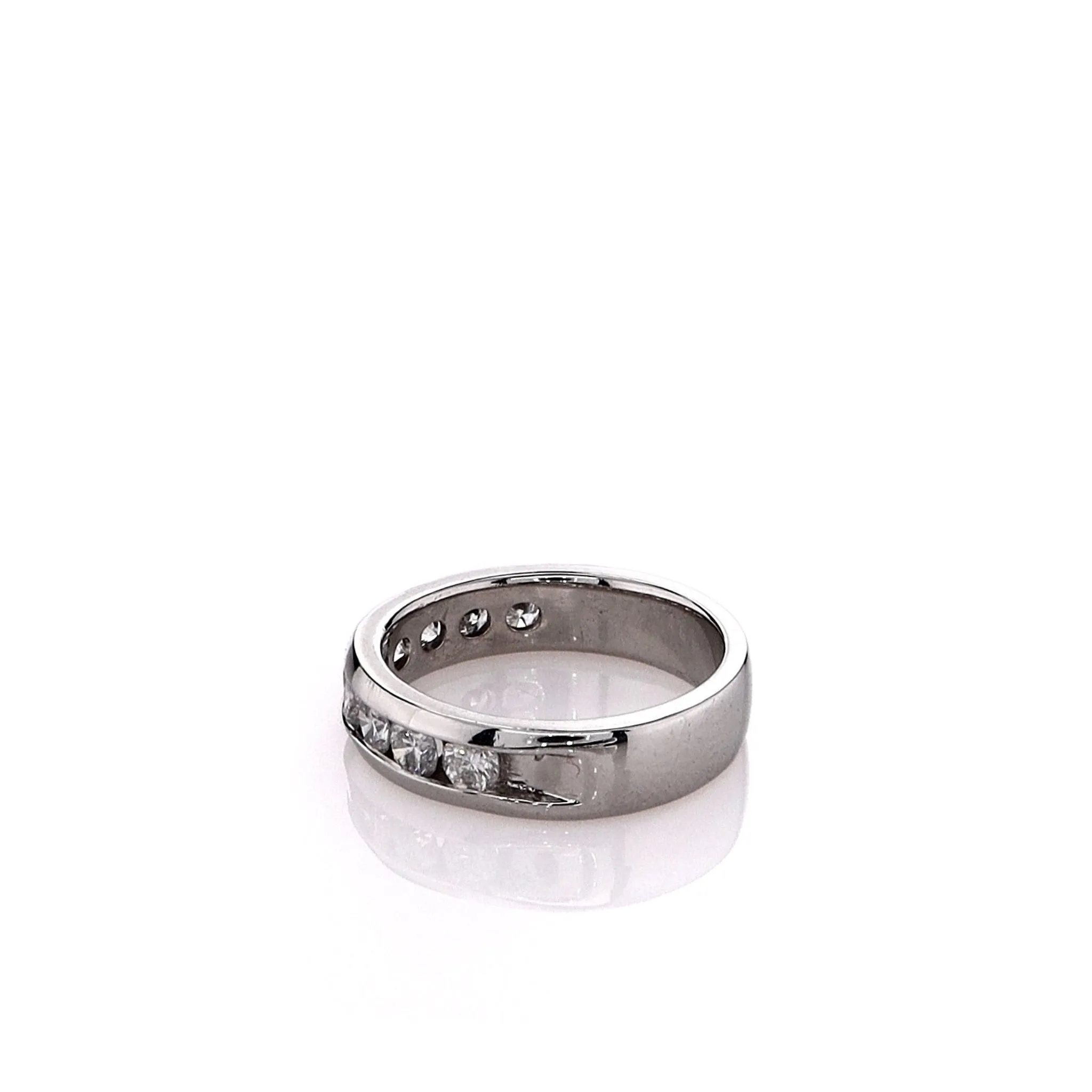 Estate Platinum 9 Channel Set Diamond Wedding Band