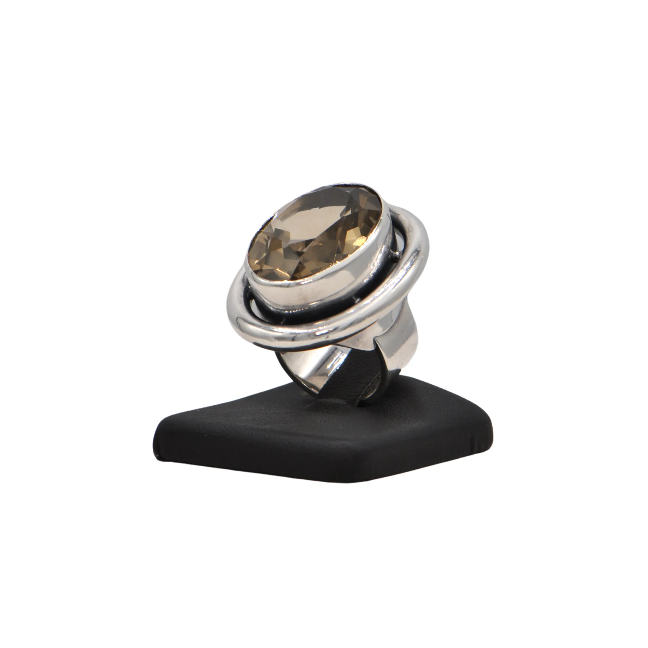 Estate Signed Walter Schluep Smoky Quartz Sterling Silver Ring