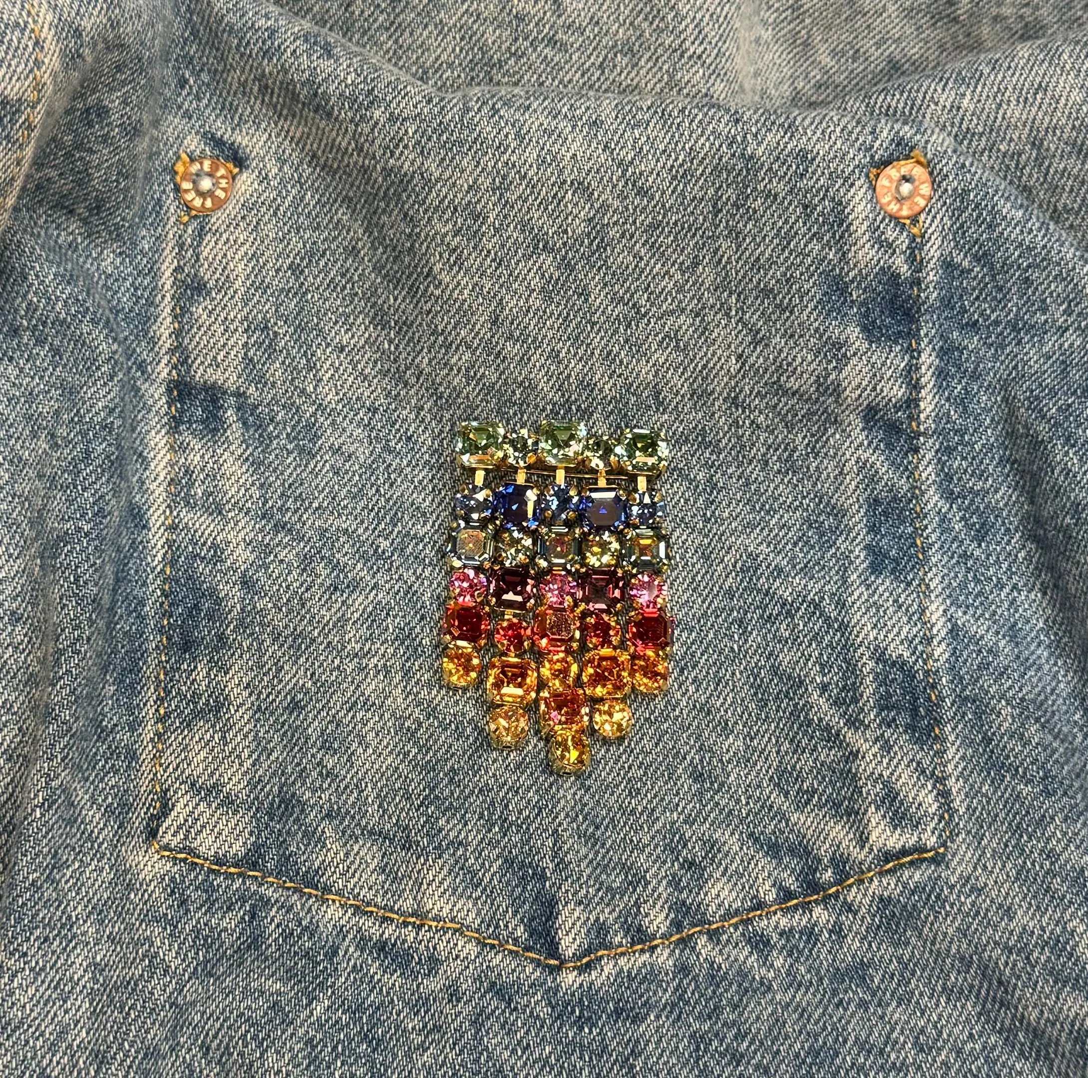Eva Dangle Rhinestone Brooch