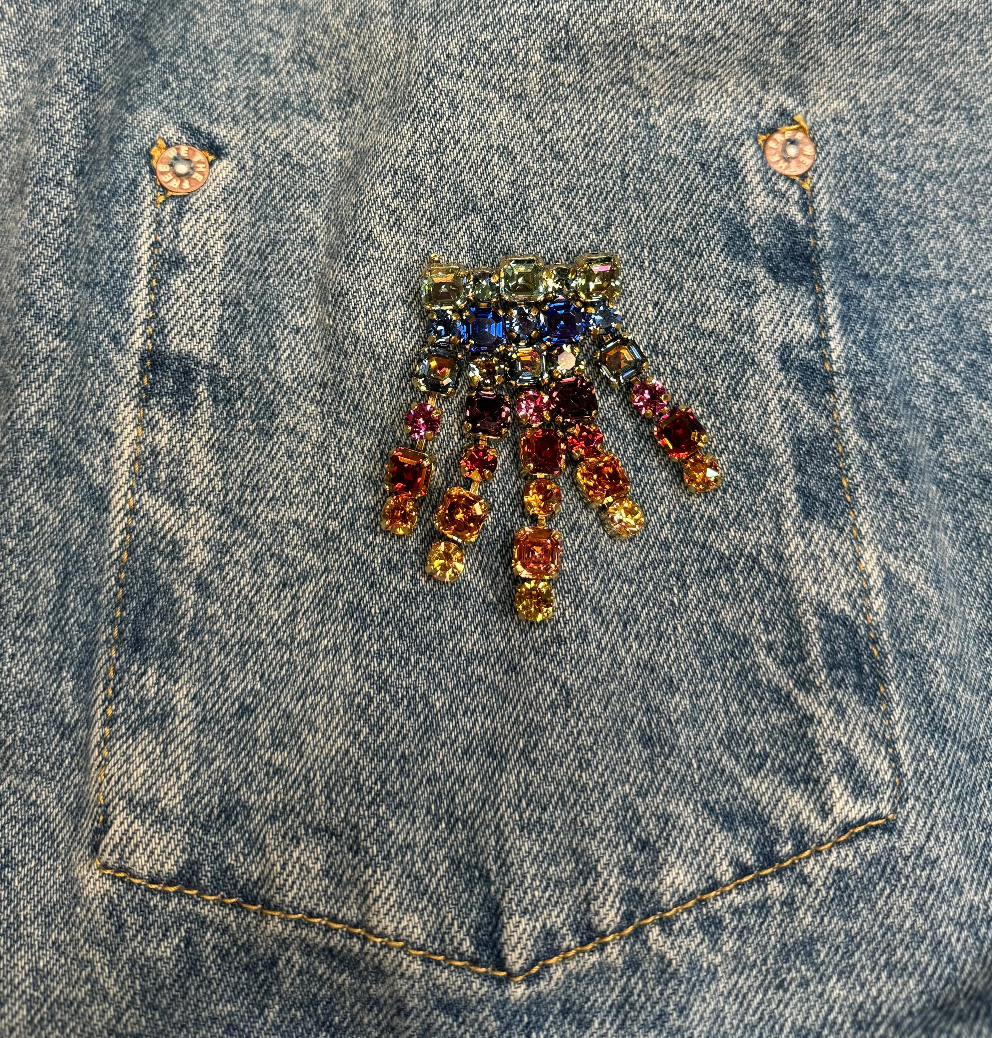 Eva Dangle Rhinestone Brooch
