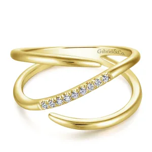 Gabriel & Co. Split Shank Pav Diamond Wrap Ring in 14K Yellow Gold