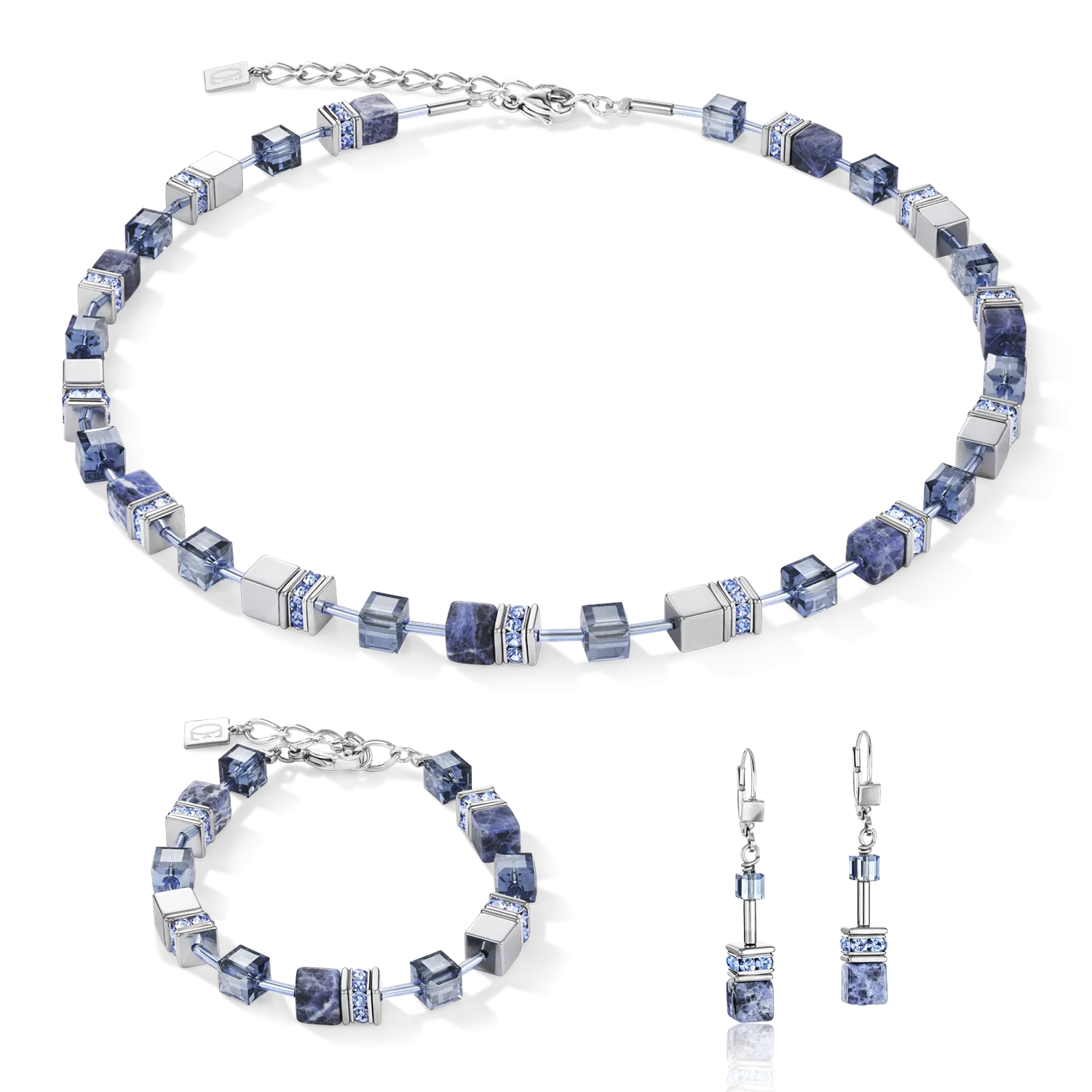GeoCUBE? Bracelet  sodalite & haematite blue