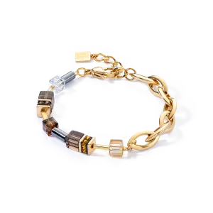 GeoCUBE? Chunky Chain bracelet gold-brown
