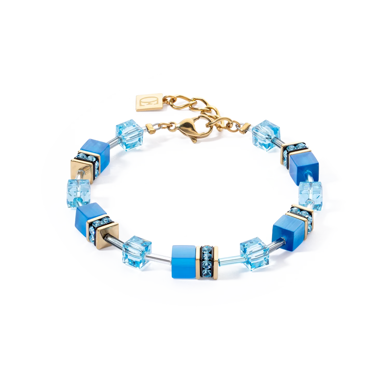 GeoCUBE? Iconic Mono Gold bracelet turquoise