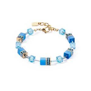 GeoCUBE? Iconic Mono Gold bracelet turquoise