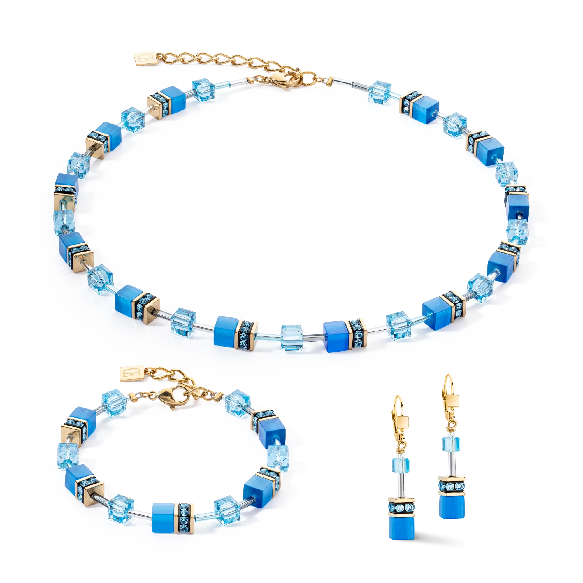 GeoCUBE? Iconic Mono Gold bracelet turquoise
