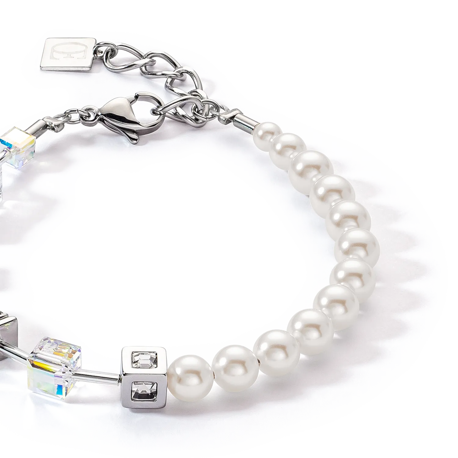 GeoCUBE? Precious Fusion Pearls bracelet white