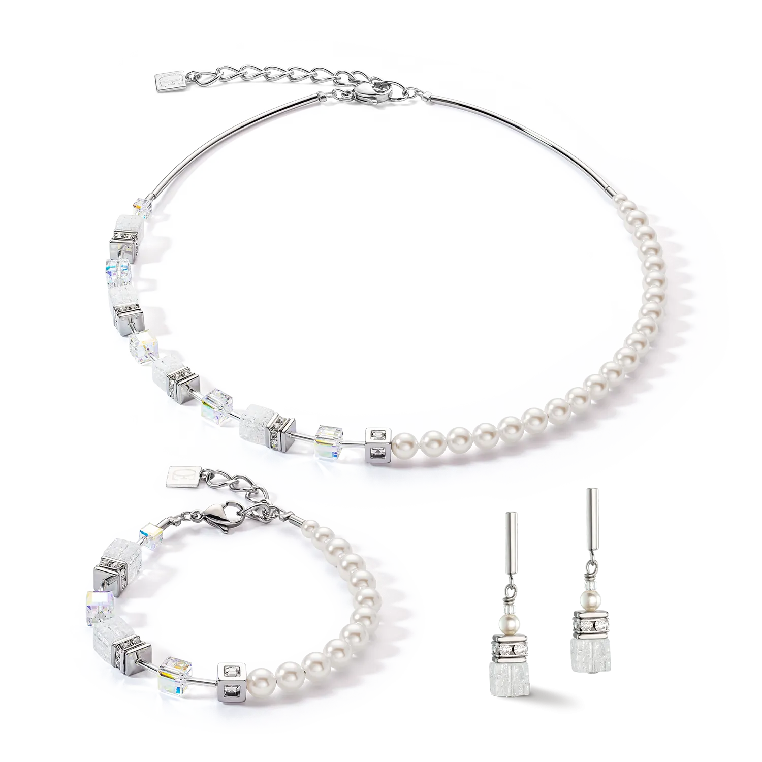 GeoCUBE? Precious Fusion Pearls bracelet white