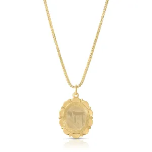Gold Filled Scalloped Chai Necklace