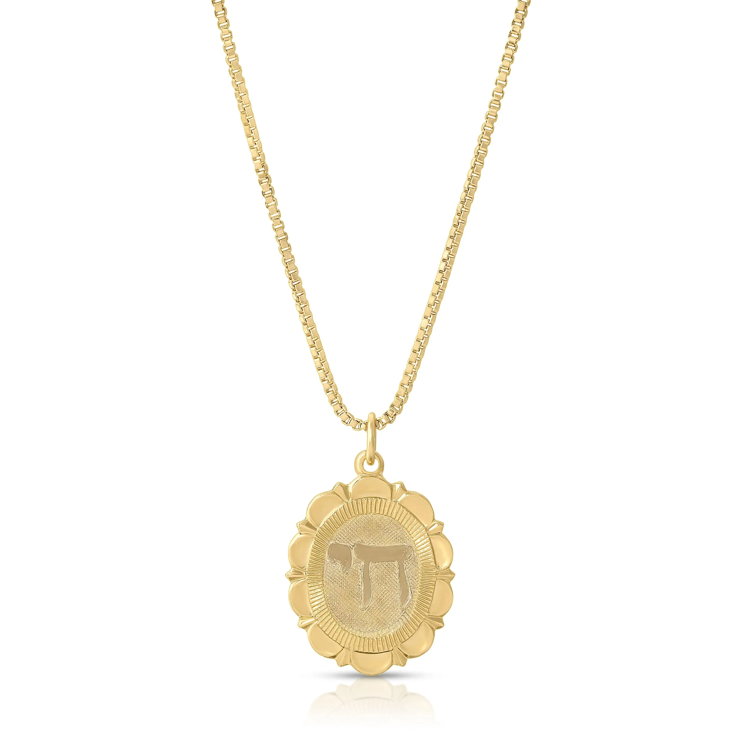 Gold Filled Scalloped Chai Necklace