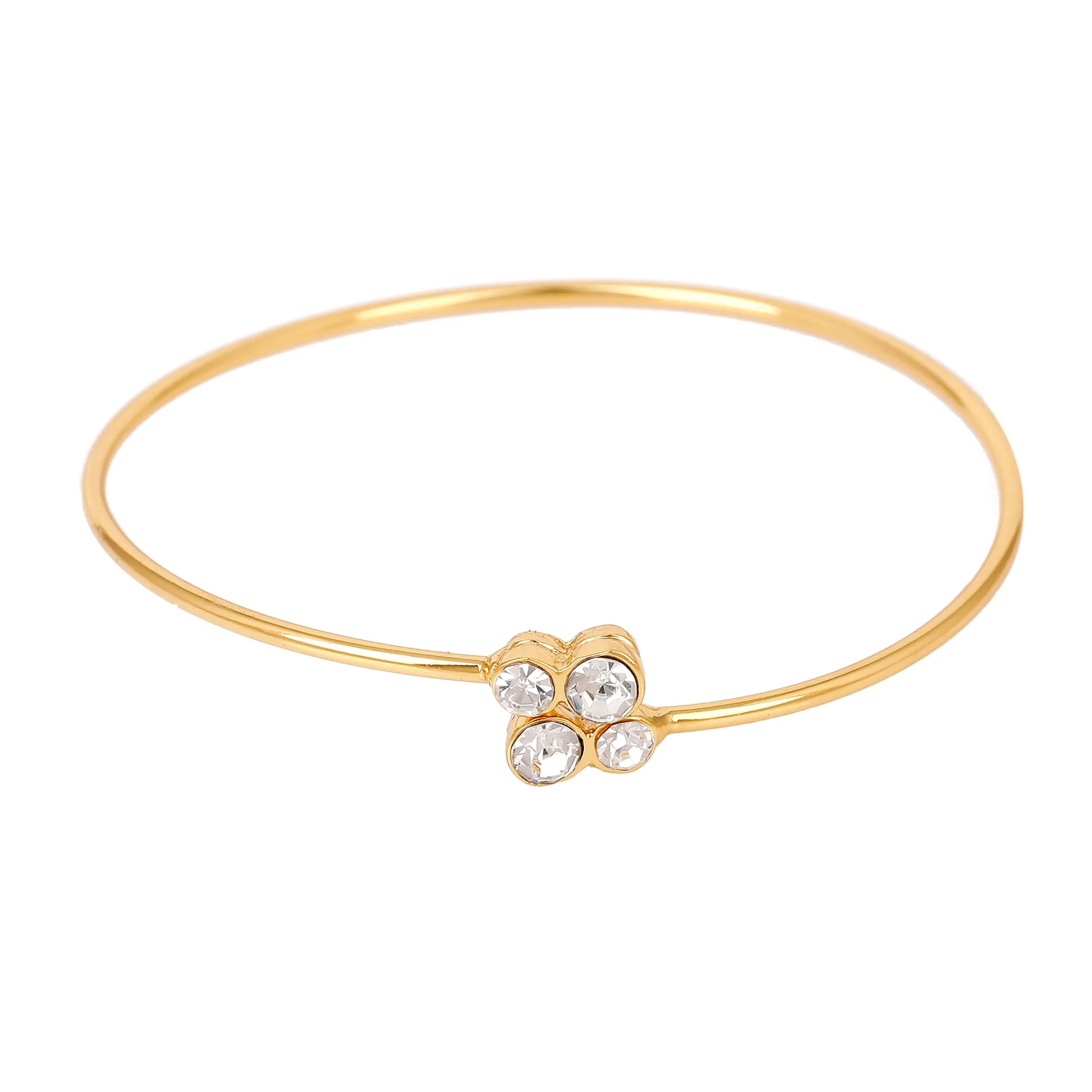Gold Plated White Stone Bracelet For Womens