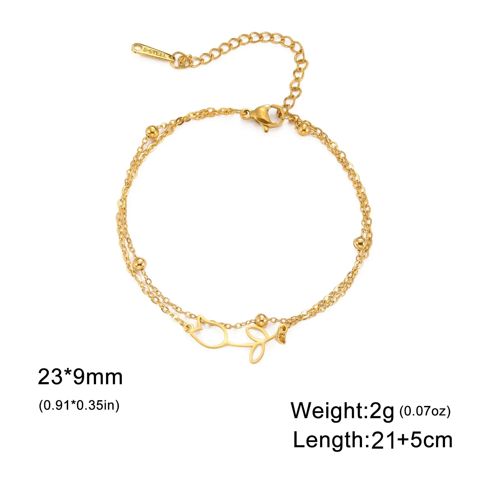 Gold Rose Anklet for Women ?C Adjustable Party Jewelry