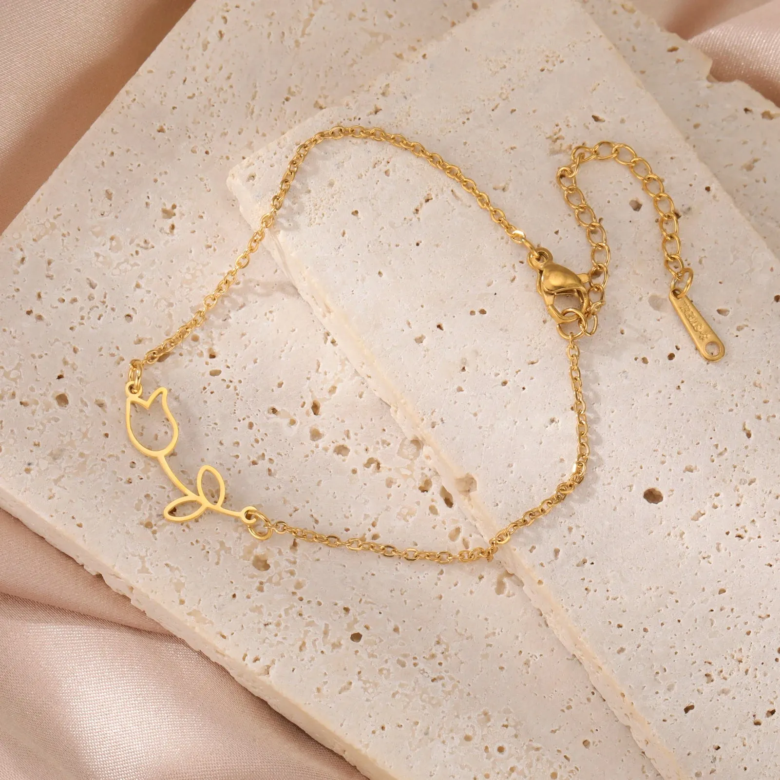 Gold Rose Anklet for Women ?C Adjustable Party Jewelry