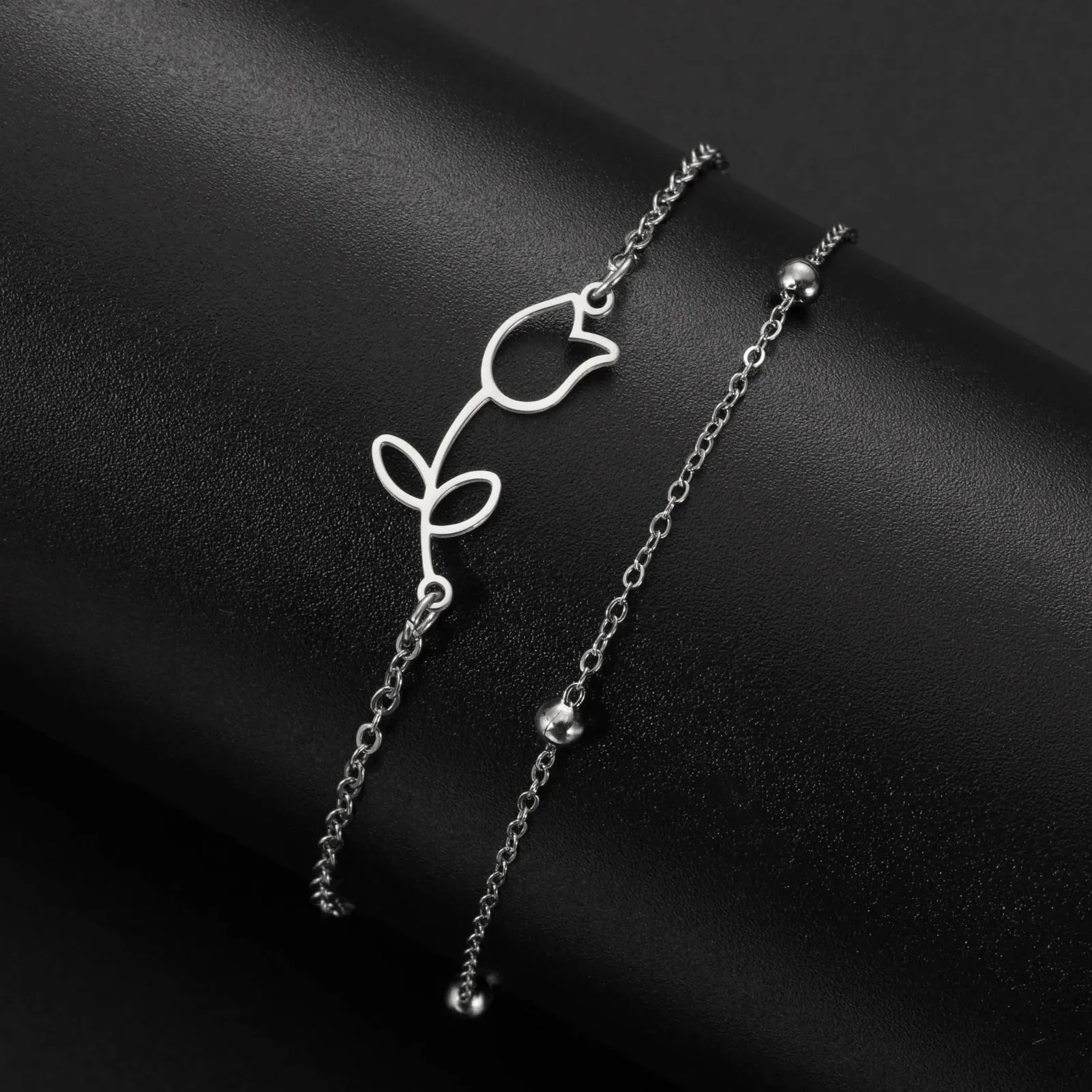 Gold Rose Anklet for Women ?C Adjustable Party Jewelry