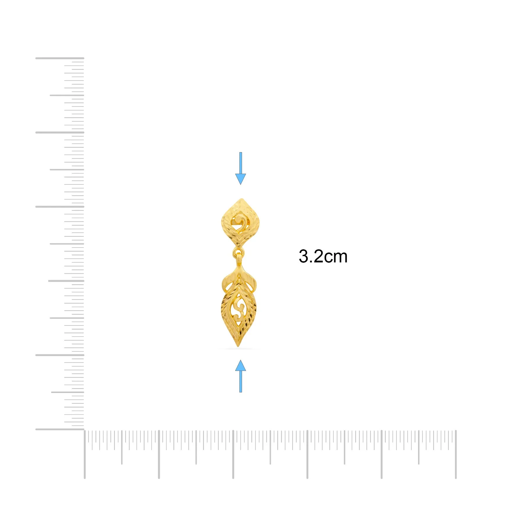 GOLDEN HANGING STUD PGHST327-001