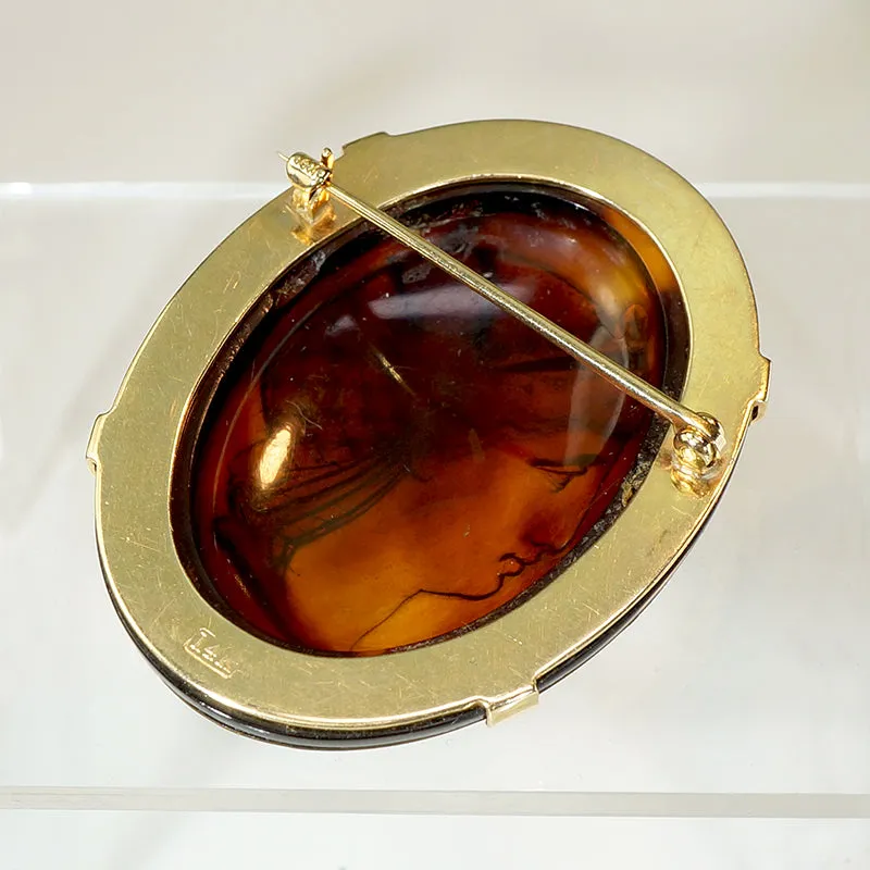 Handsome Woman with Gold Piqu?? Brooch