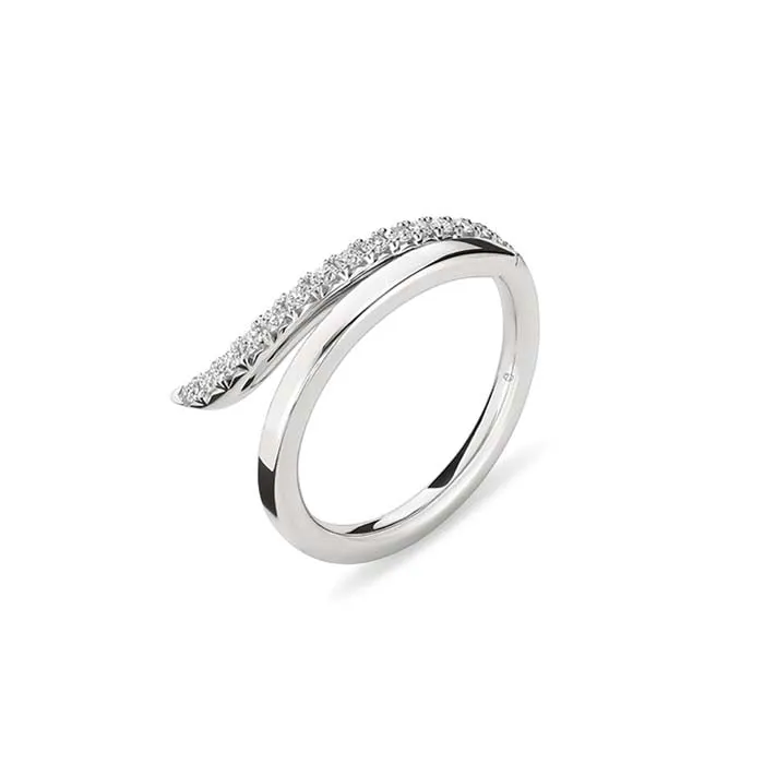 Hearts On Fire VELA French Cut Pav Diamond Ring in 18K White Gold