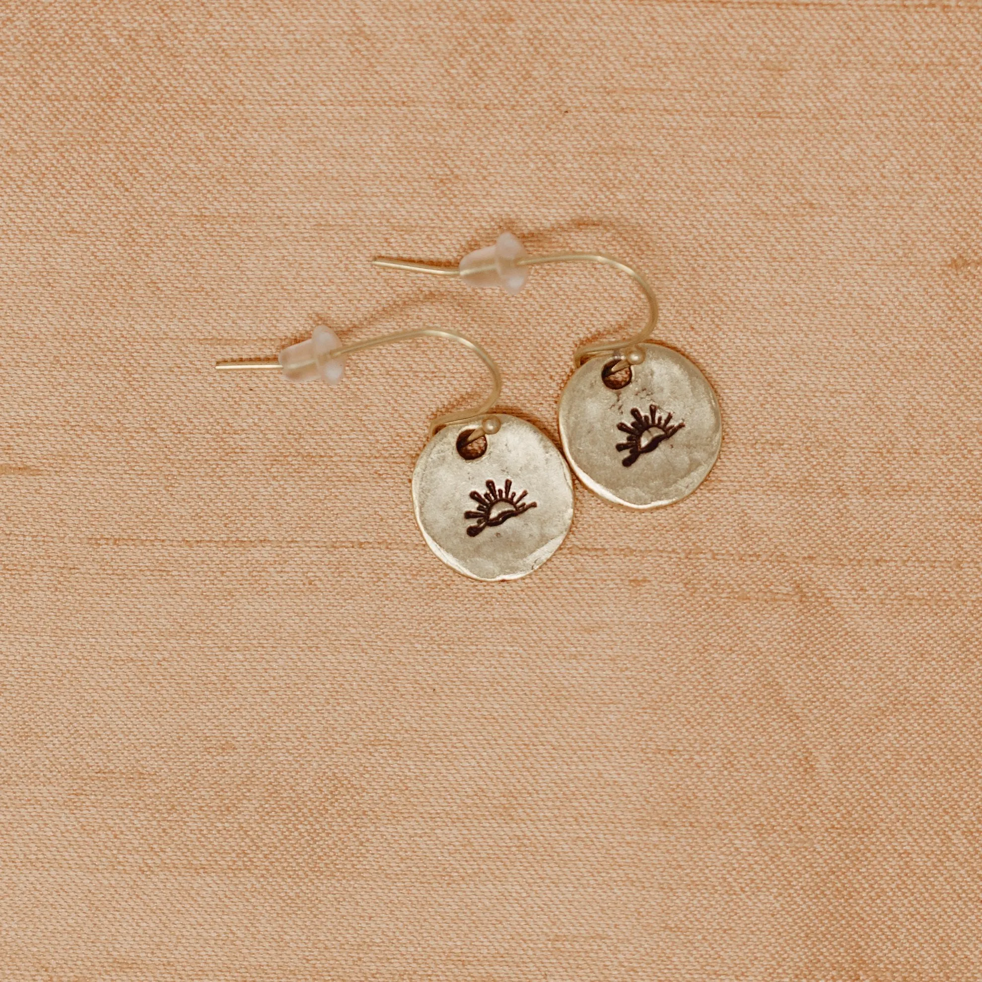 Heaven Inspired Stamped Earrings - Gold