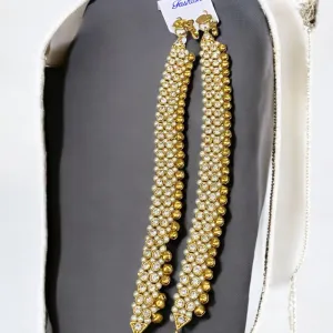 Hira Collections Traditional Gold Plated Pearls Austrian Stones Payal Anklets