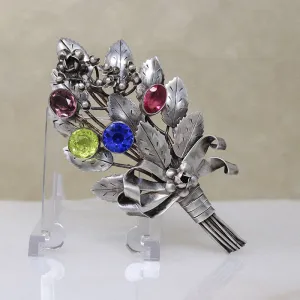 Hob?? Sterling Silver Bouquet Brooch