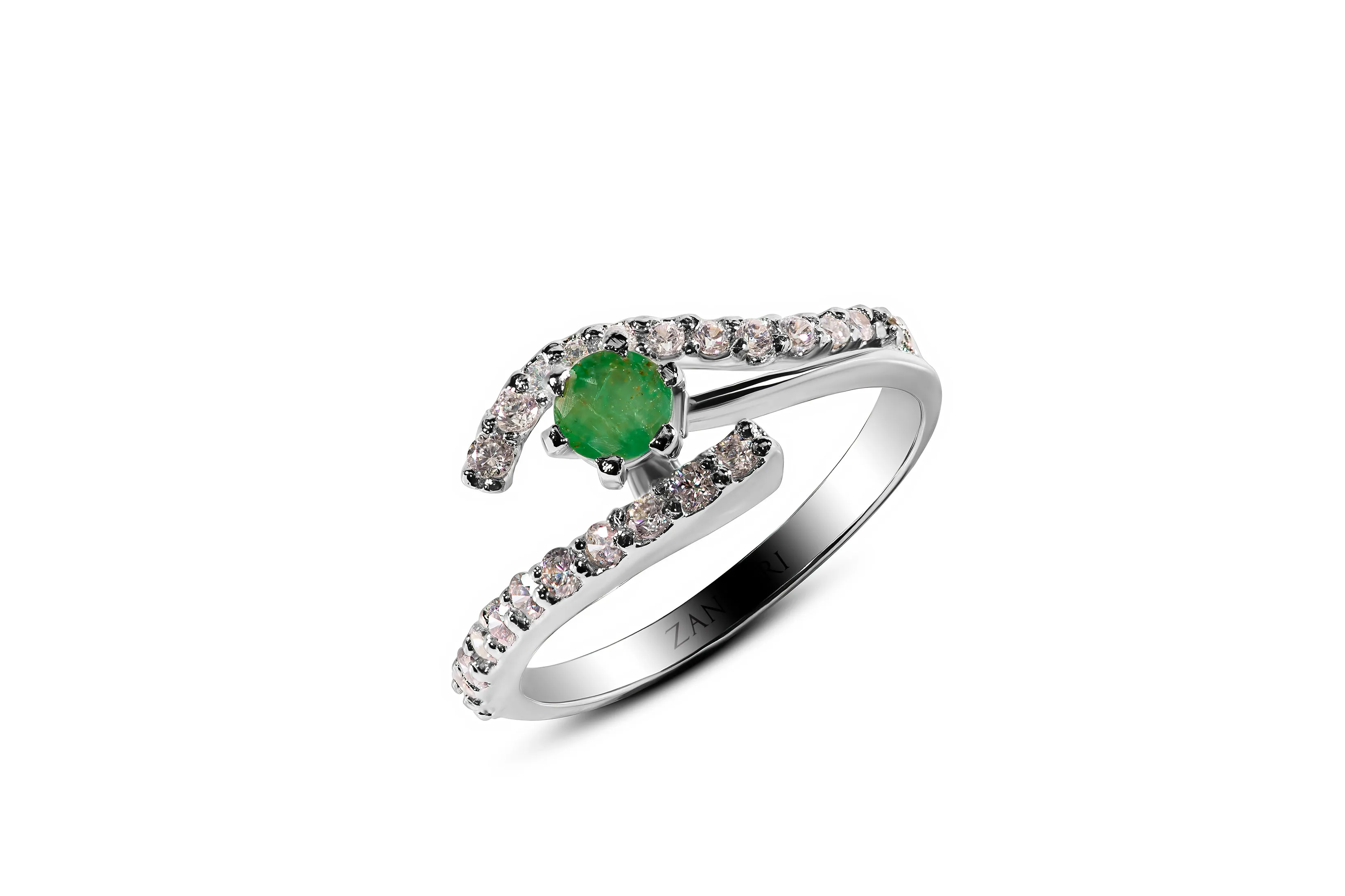 INFINITY KNOT EMERALD RING