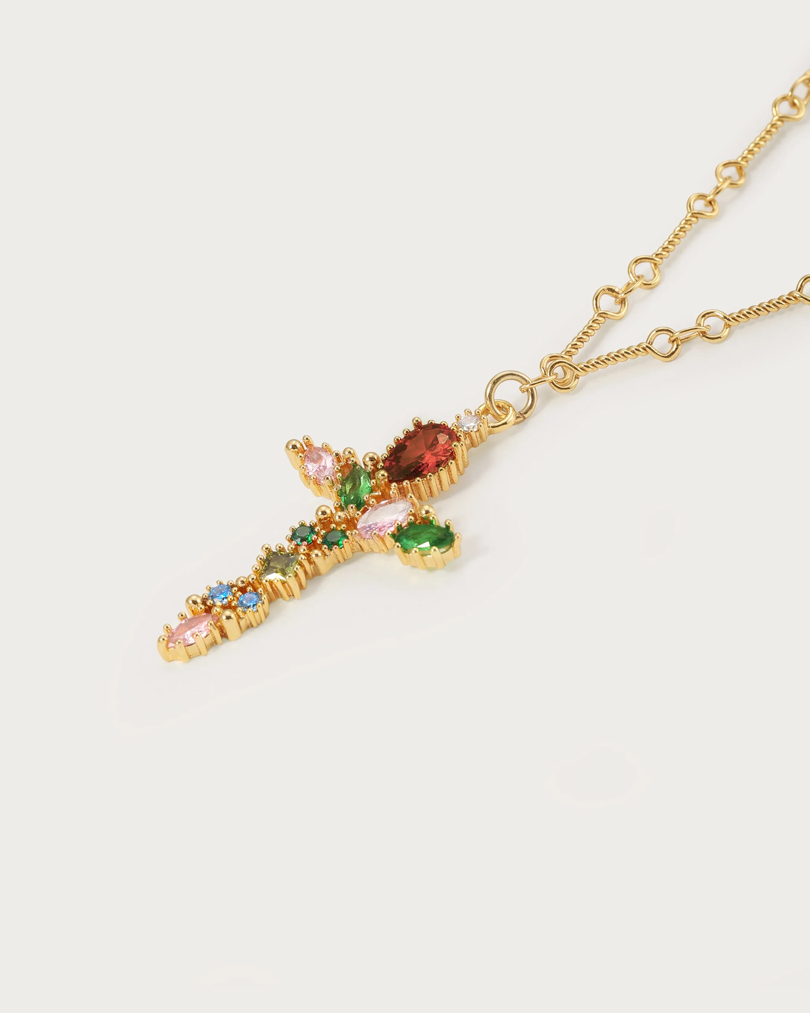 Iridescent Cross Necklace