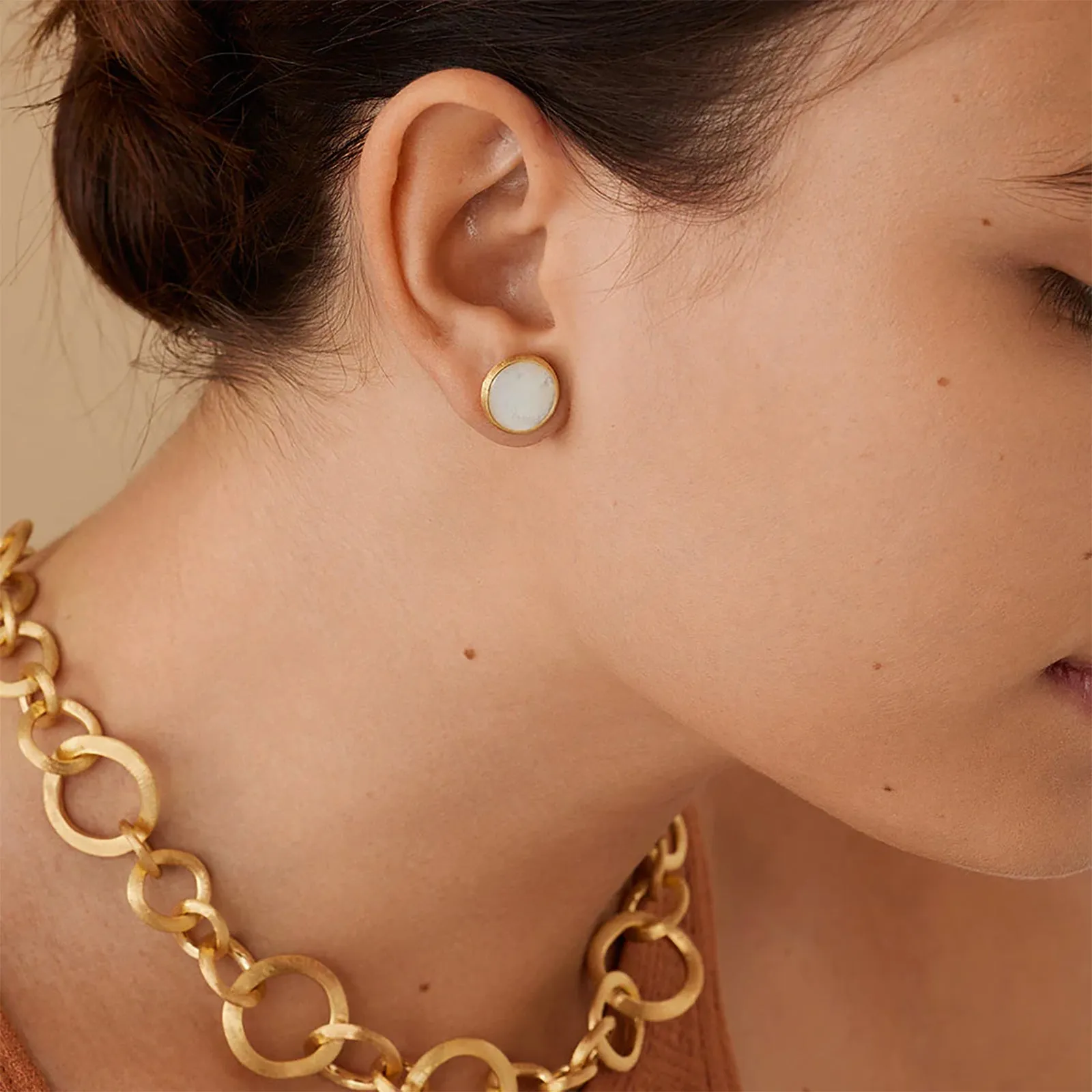 Jaipur Mother of Pearl Medium Stud Earrings