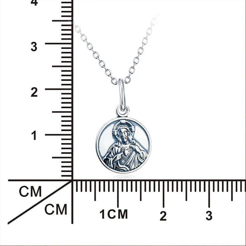 Jesus & Virgin Mary Reversible Pendant Virgencita Necklace