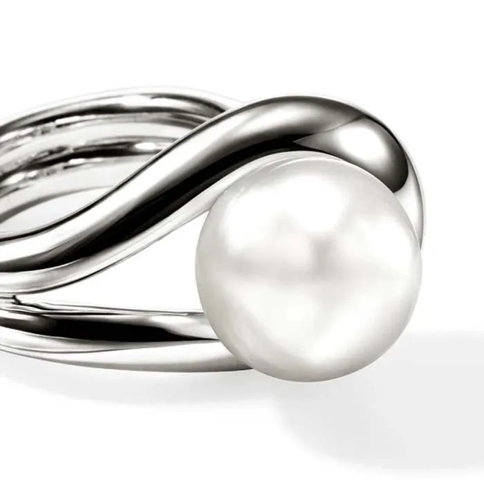 John Hardy Surf Cultured Pearl Ring in Sterling Silver - Size 7