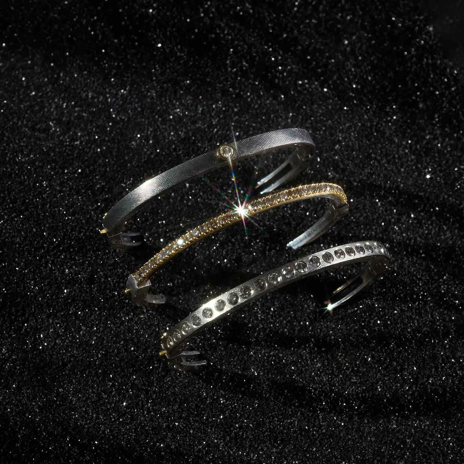 Junia Silver Single Diamond Bangle