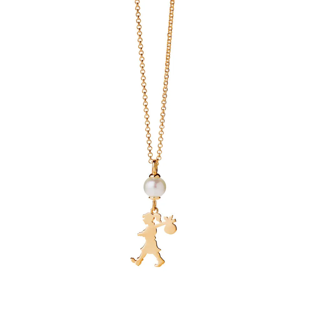 Karen Walker Girl & The Pearl Necklace - 9ct Yellow Gold